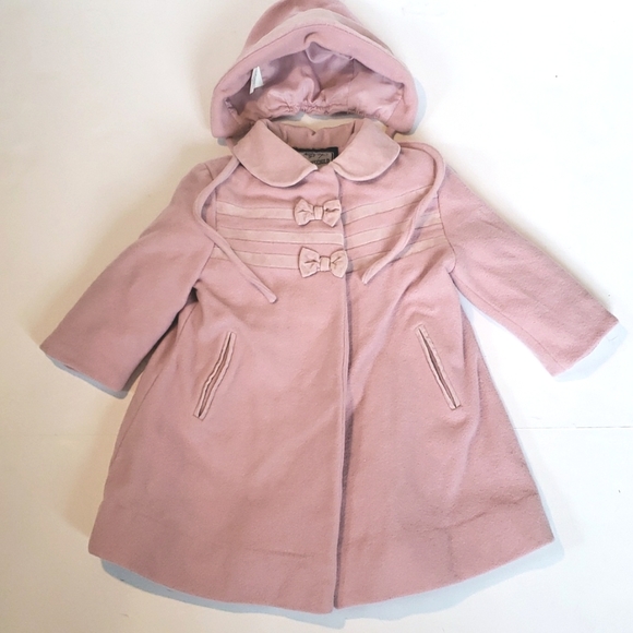 Rothschild Other - Rothschild Pink Hooded Girls Coat with Bows